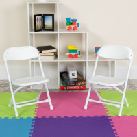 Flash Furniture 2-Y-KID-WH-GG 2 Pk. Kids White Plastic Folding Chair